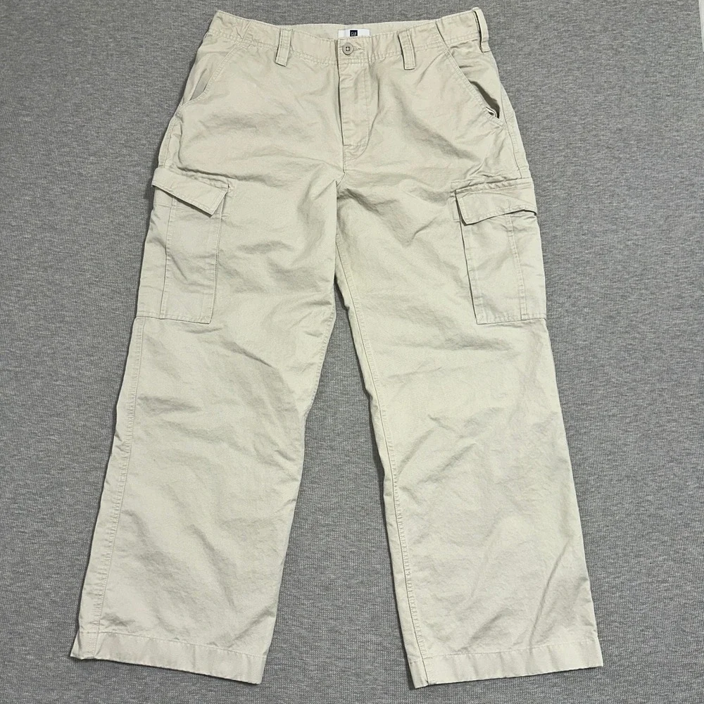 Gap Cargo Pants Beige Khaki Relaxed Fit Cotton Vintage 2007 Utility Mens 37x30.5